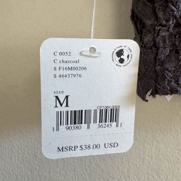 NWT Free People Adella Bralette Bra | Charcoal | Medium - Picture 4 of 6